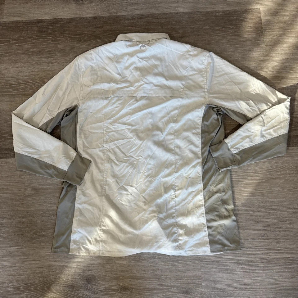 Simms Beige Long Sleeve Button Front Vented Back Fishing Shirt Size XL - Image 4 of 4