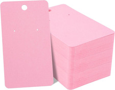 Earring Display Cards - 200Pcs Pink Paper Stud Display Cards, 3.5X2 in Jewelry C