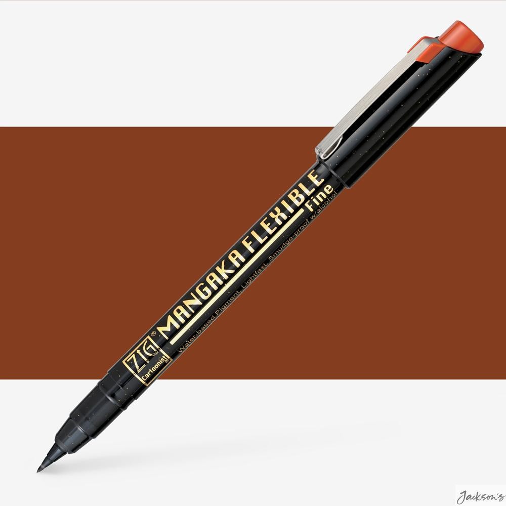Kuretake Zig Mangaka Flexible Pen Water-Based Pigment Ink Fine Sepia Drawing
