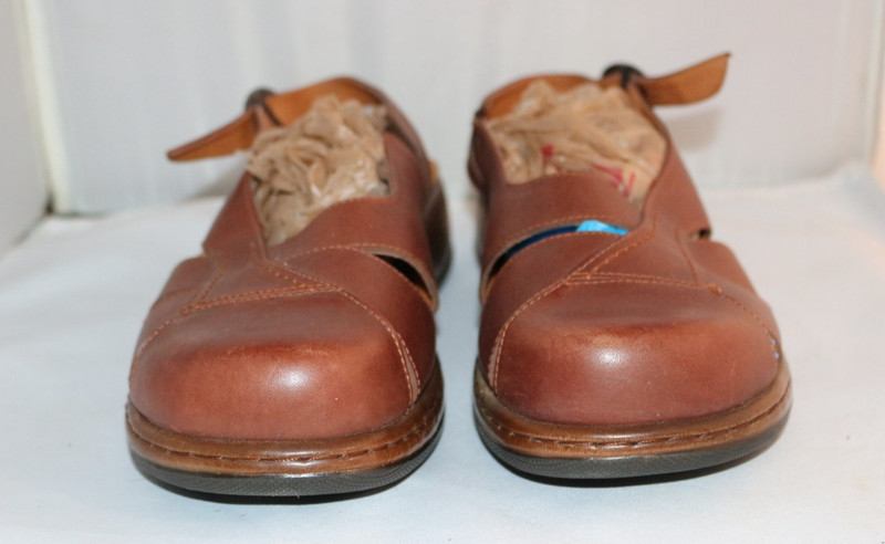 womens brown DANSKO leather adjustable sling back sandals US-11.5,EUR-42