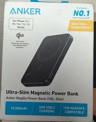 NEW/SEALED Anker MagGo Power Bank Ultra-Slim 10,000mAh Magnetic Battery Pack Qi2