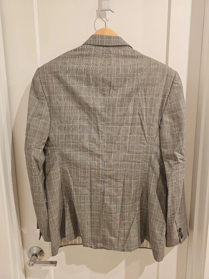 Traje Brooks Brothers Negro Polar Gris Cuadros Lana BB2 US40R - LEER DEFECTOS Foto 2 de 4