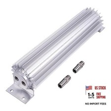 12" Finned Aluminum Dual Pass Transmission Oil Cooler Two 3/8" NPT
