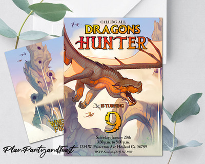 Wings of Fire birthday invitation 5x7 digital invite ready in 24 hours!