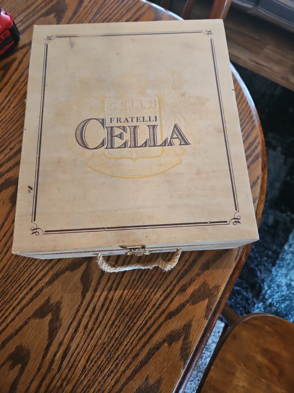 Vintage Fratelli Cella Italian Wine Wooden Box 1980's 3 BOTTLE CRATE STORAGE CRA