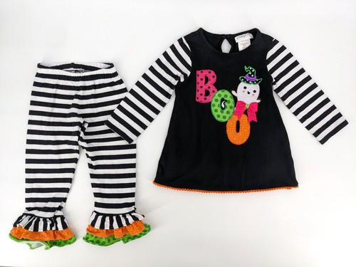 Emily Rose Halloween BOO Long Sleeve Top and Ruffle Pants Outfit Set Size 3T
