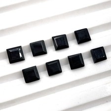 Natural Black Spinel Square Cut Loose Gemstone lot 8 Pcs 5 MM 6.50 CT