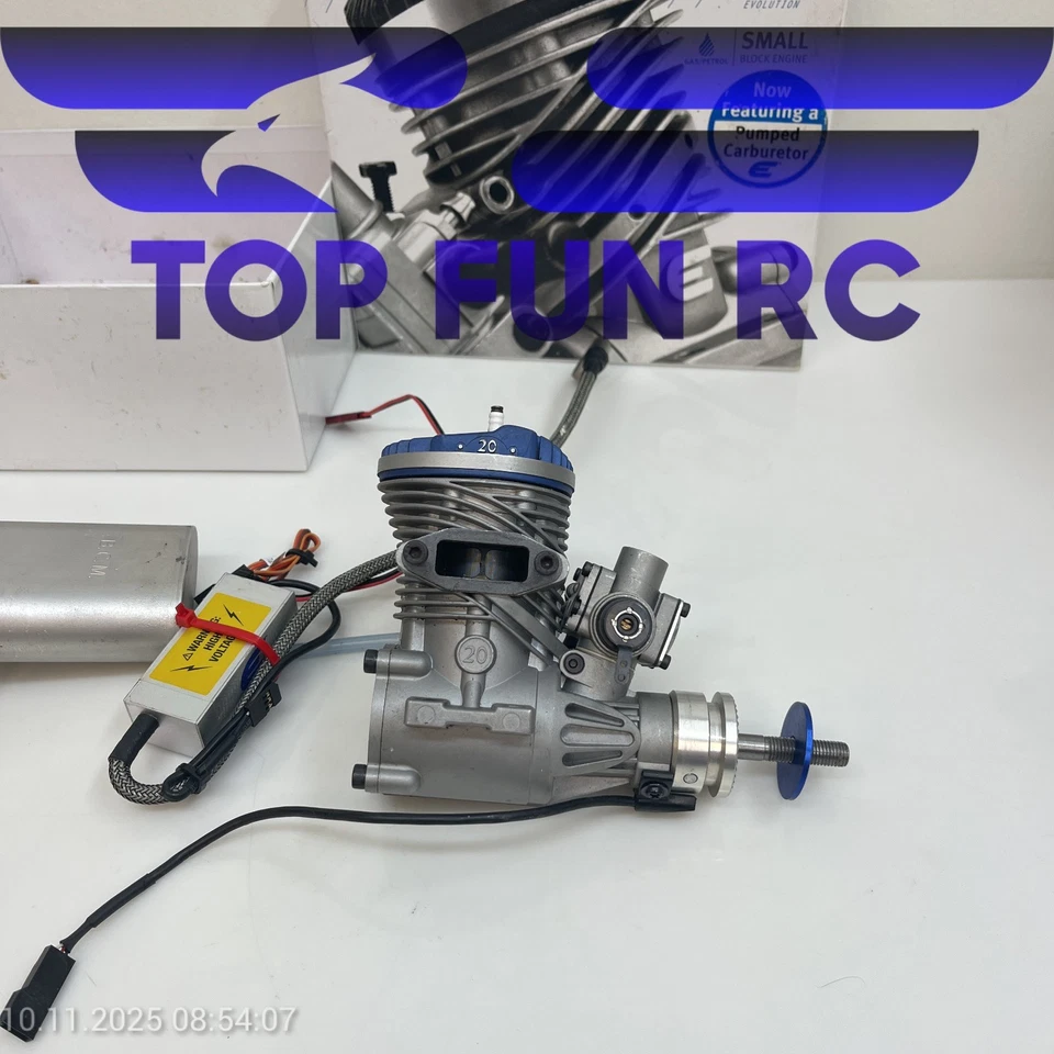 EVOLUTION ENGINES 20 GAS RC AIRPLANE ENGINE ELECTRIC IGNITION (MISSING PROP NUT) - Image 2 of 4