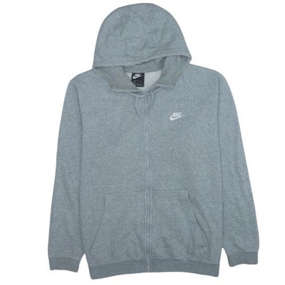 Nike Herren Hoodie grau Full Zip XL Fleece Sweatshirt Logo