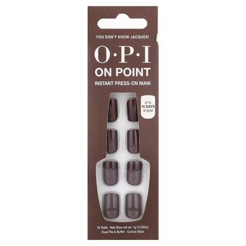 On Point, Instant Press-On Mani, Short Length, You Don't Know Jacques!, 27 Piece