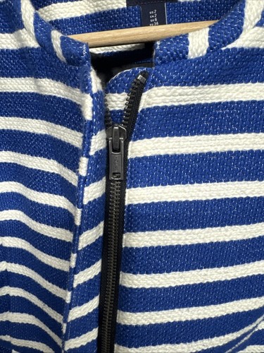 GAP blau-weiß gestreifter Blazer Gr. 2 kastig Full Zip Business Karriere - Bild 3 von 11