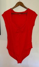Old Navy Red Ribbed Bodysuit Women s Size Large