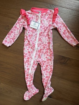 NEW Toddler UPF 50+ Rash Guard One Piece Swimsuit Long Sleeve Footed Sun Suit
