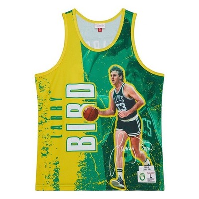 Men's Mitchell & Ness Larry Bird Celtics 85-86 HWC Player Burst Tank Jersey 5XL