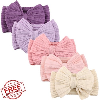 DRESHOW Baby Headbands 5 Pack Bows B