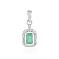 Cavill Smaragd AnhäNger 0,52Ct Oktagon Silber 925 Rhodiniert GrüN