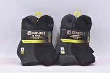 Men's AND1 Ankle Socks Black and Grey 12 Pack LOT OF 2 (24 Pairs Total)