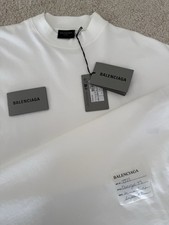 100% Original BALENCIAGA T-Shirt Sample Sticker TJ28 Unisex Herren Oversize Gr S