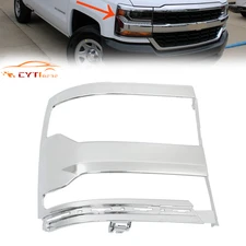 Chrome Headlight Bezel Cover For Chevy Silverado 1500 2016 2017 2018 Right Side