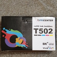 OFFICENTER T502 Refill Ink Bottles for Epson EcoTank Black Cyan Magenta Yellow