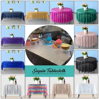 Tischdecke Pailletten Glitzer Rund Eckig Rechteckig Tischdecke Hochzeit Party Deko