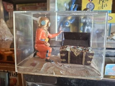 Vintage Old Aquarium Fishbowl Metaframe Aquascaper Diver Treasure Chest Bubbler 