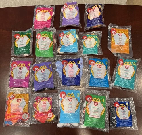 Vintage 2000 McDonald's TY Teenie Beanie Babies Complete Set of 18 New Sealed