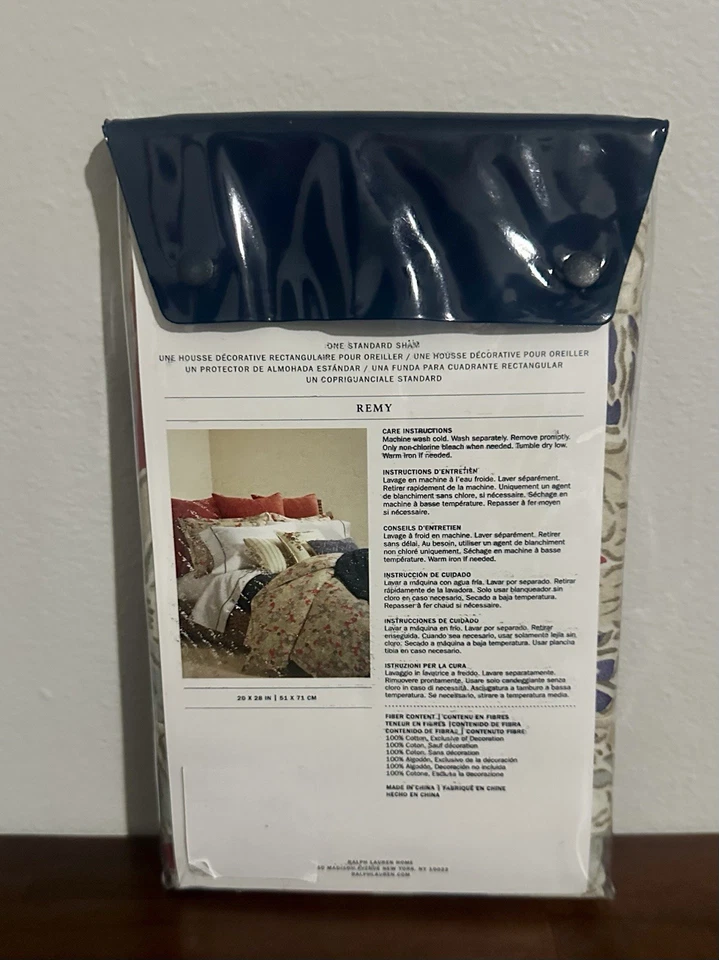 RALPH LAUREN Remy Red Floral STANDARD SHAM NEW COTTON SATEEN $130 - Image 2 of 2