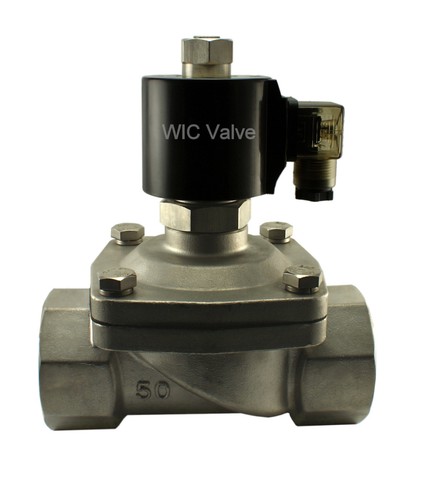 2" Inch Normally Open Stainless Air Gas Water Solenoid Valve 220V AC Viton Seal - Picture 2 of 2