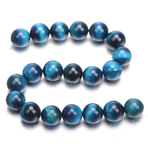 A++ Sky Blue Tiger Eye Round Beads 6mm 8mm 10mm 12mm - Picture 7 of 7