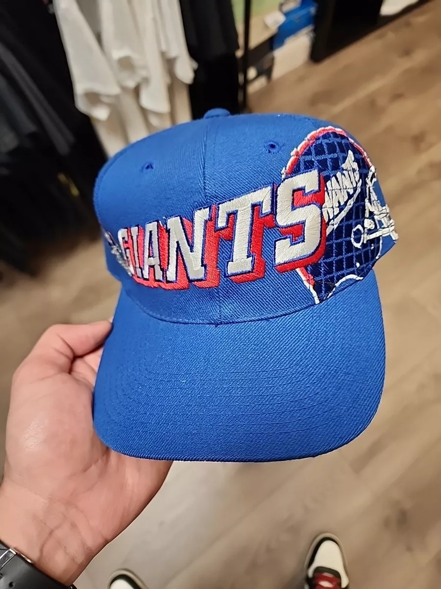 NY Giants Hat Cap NFL New Grid Vintage Snapback w Writing SS RARE
