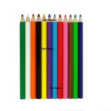 12 THICK COLOURING PACK LAST LONGER KIDS COLOUR PENCIL JUMBO CHUNKY FUN QUALITY