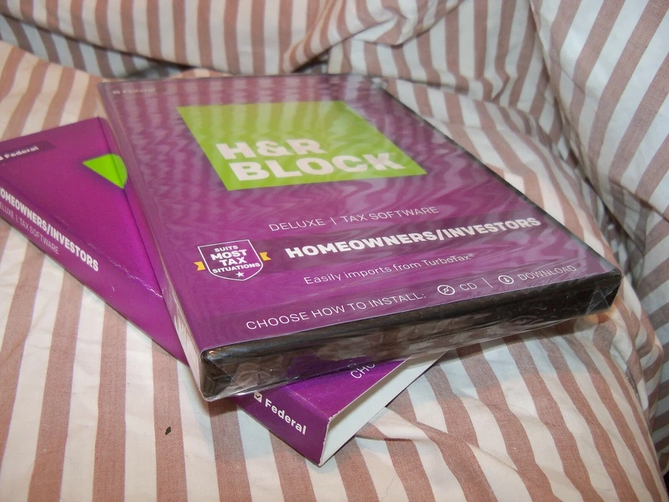 2017 H&R Block DELUXE turbo Federal NO State Tax Cut New sealed CD in BOX HR H R - Image 3 of 4
