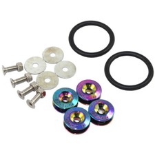 Neo Chrome Aluminum Quick Release Fasteners Kit Fit For Car Bumper Trunk Hatch Neo Chrome Aluminum Quick Release Fasteners Kit Fit For Car Bumper Trunk Hatch