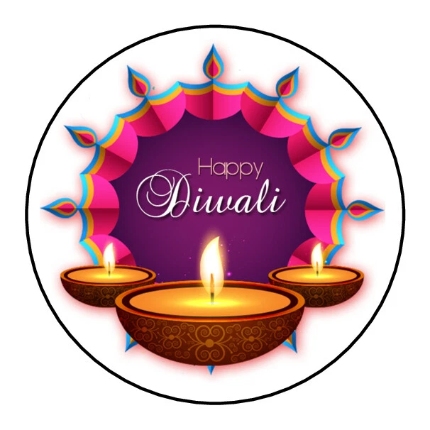 Happy Diwali Deepavali Dipavali Party Festival Sikh Hindu Stickers Labels Gift