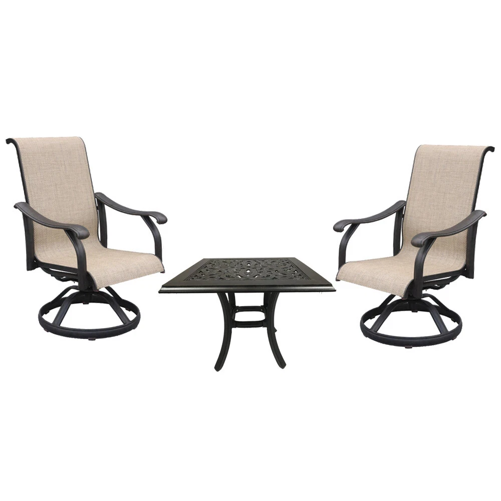Cast aluminum sling chairs deals