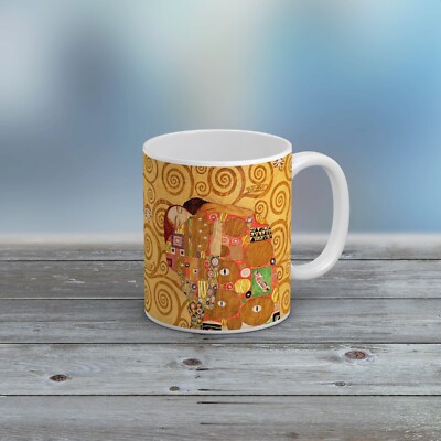Gustav Klimt: Erfüllung. Fine Art Becher/Tasse. Ideales Geschenk Kaffee/Teetasse