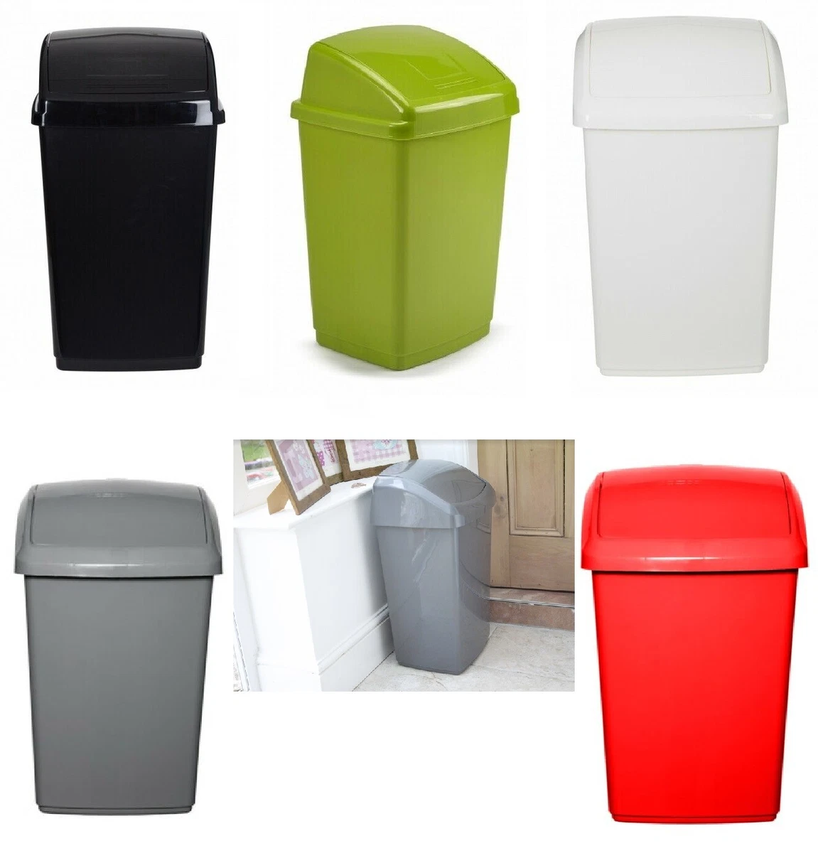 Charles Bentley 50 Litre Flip Top Kitchen Bin Various, 52 OFF