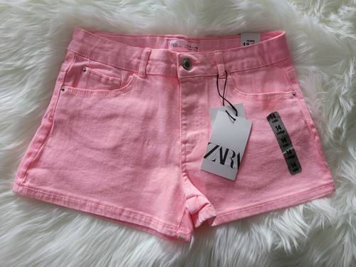 Girls Zara Shorts Pink Denim Size 14 