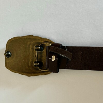 Y2K Golden Gothic Style Belt Buckle Sz S/M Brown Leather Cyber Goth Grunge Y2K Golden Gothic Style Belt Buckle Sz S/M Brown Leather  main image 3