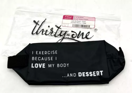 Thirty One (31) Let's Go Pouch Bag  AL49 "Workout 4 Dessert" Black Small New