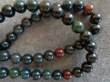Bead, Indian bloodstone natural , 8mm round, B grade, Mohs hardness 6-1/2 to 7.
