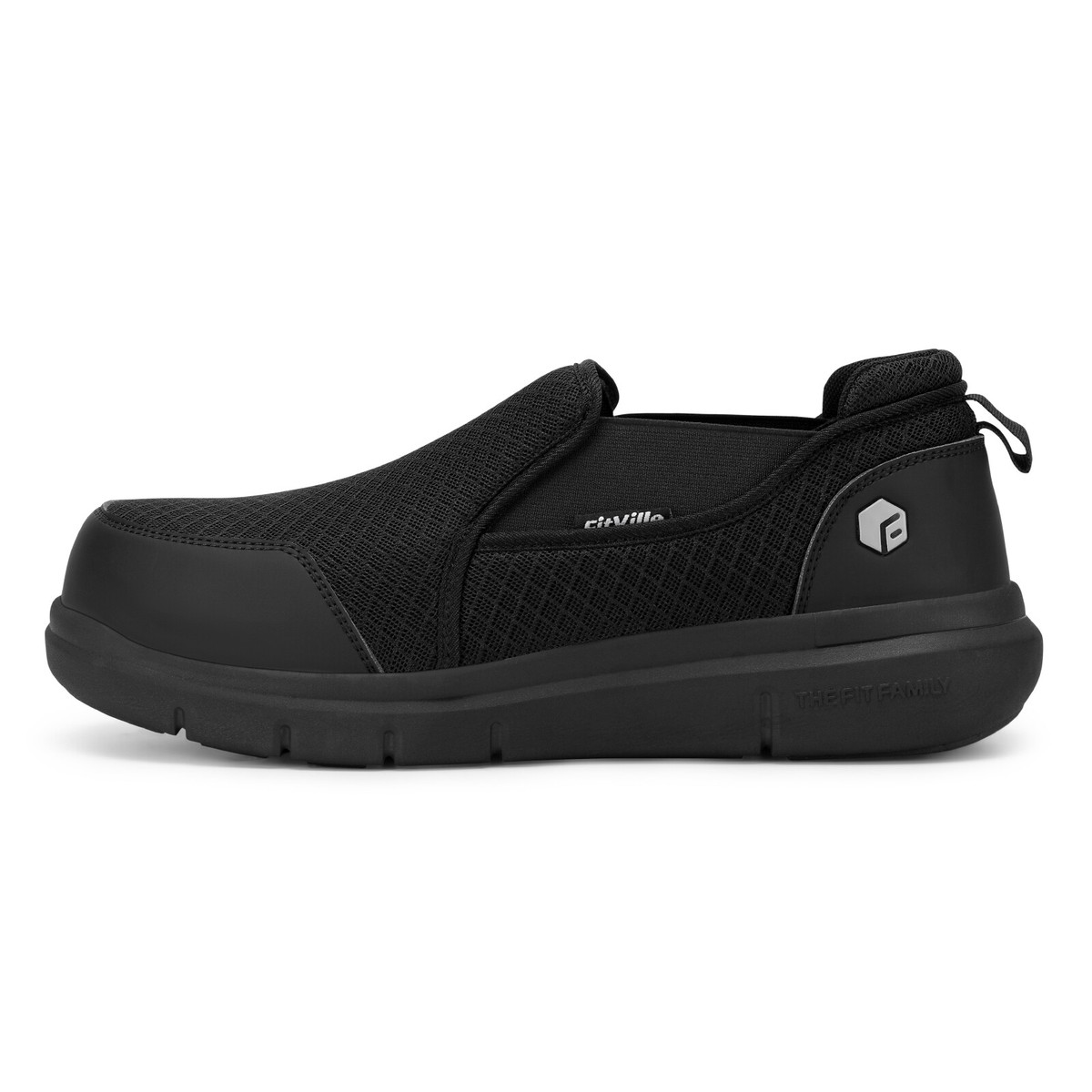 FitVille Mens Extra Wide Composite Toe Safety Shoes Slip-Resistant