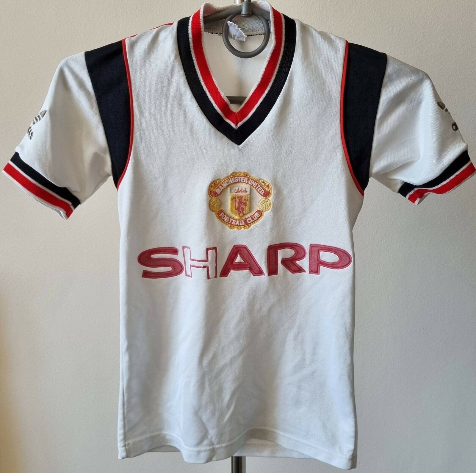 Vintage Manchester United Away football Adidas retro shirt size Kids | eBay