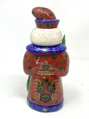 Hand Carved Artisan Wooden Santa Claus 9" Tall Figurine Christmas Folk Art - Picture 6 of 9