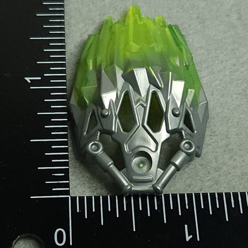 LEGO Bionicle 24166pb04 Flat Silver Crystal Armor Trans Bright Green Pattern - Picture 3 of 5