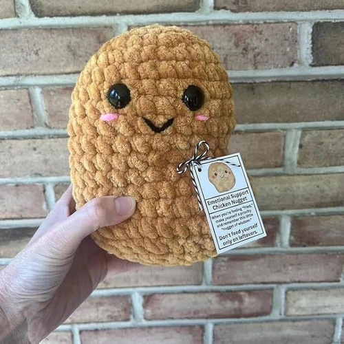Emotionale Unterstützung Huhn Nugget, niedlich Handmade Emotional Support Plüsch - Bild 6 von 11