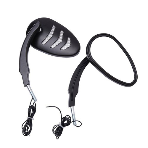 Espejos retrovisores laterales de motocicleta señal de giro LED ámbar para Harley Dyna Road King - Imagen 4 de 7
