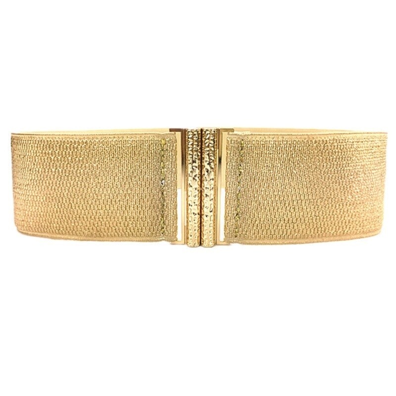 Shimmering Women's Elastic Waist Cincher Belt for Down Jackets