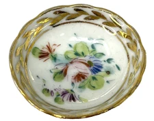 Vintage Open Salt Cellar Dip Dish Porcelain Footed Scalloped